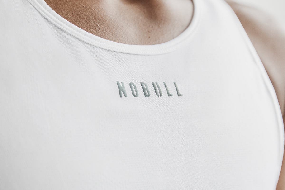 Nobull Lightweight Textured Women's Tank Tops White Camo | Australia (FG5240)